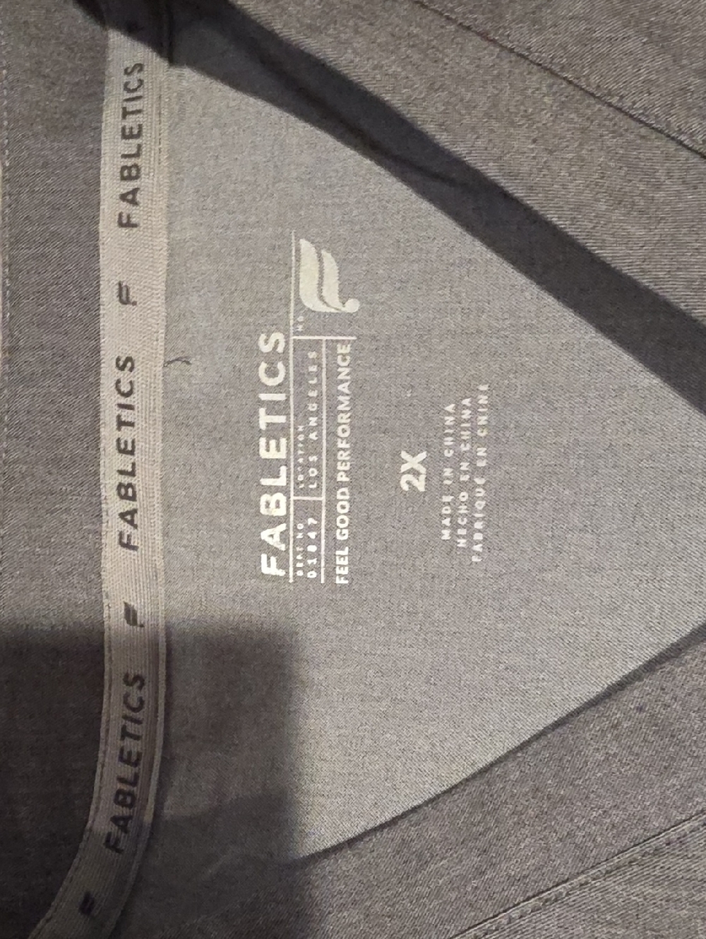 Fabletics Heather Gray Mens Scrub  Top - 2X